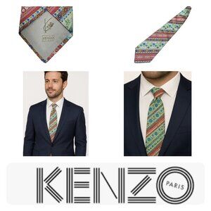 Kenzo Men Accessories Floral Tie Made In Italy Limited Edition VHTF Rare